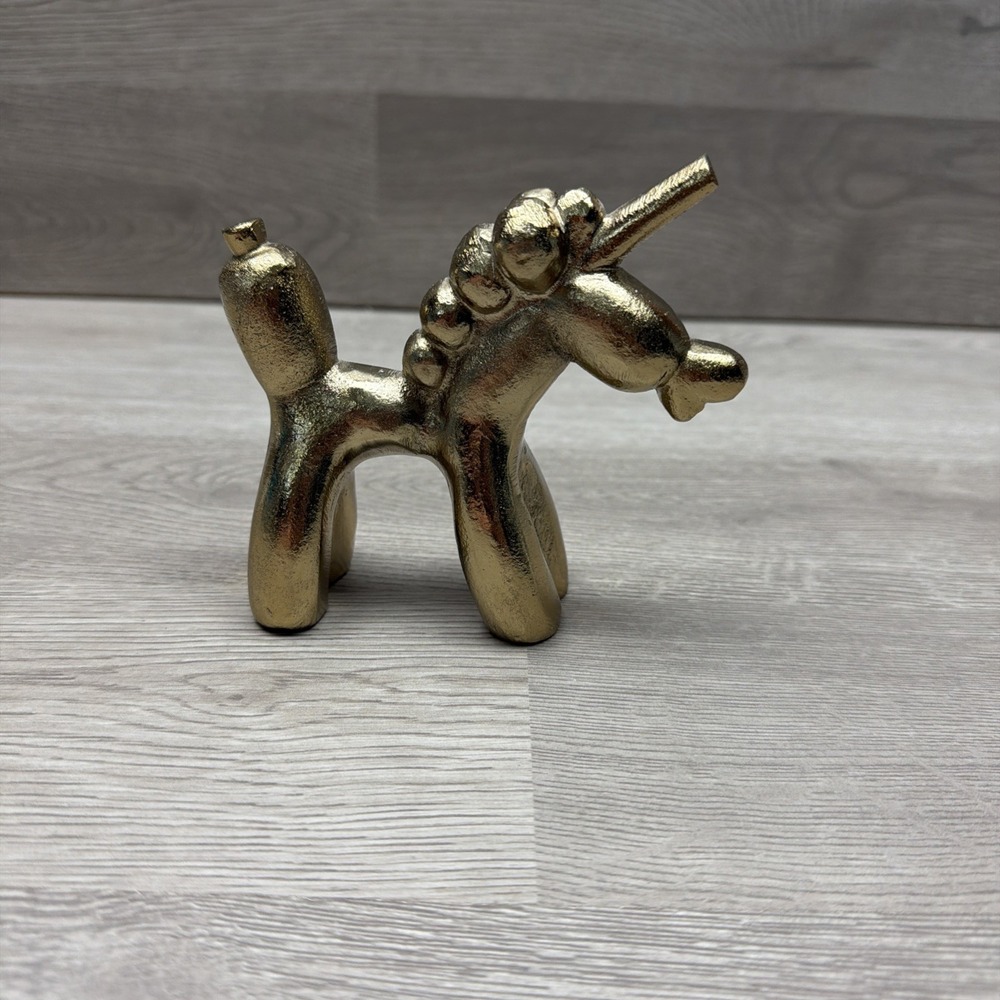 Goldtone Brass Balloon Animal Unicorn Figurine